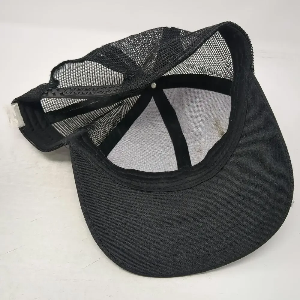 Black Trucker Hat One Size Mesh Back Snapback B/A Products Co Logo Company